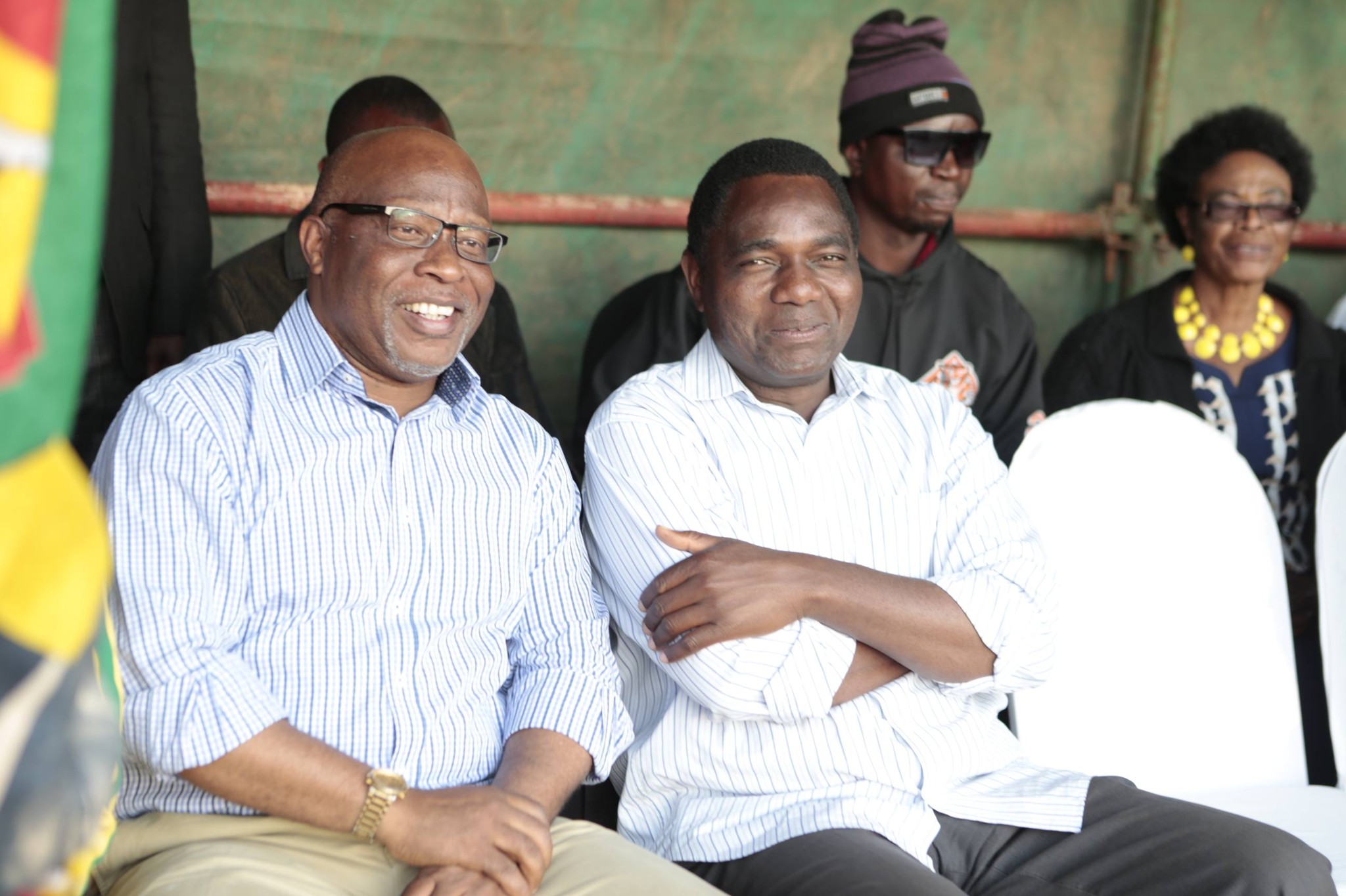 President Hakainde Hichilema with Dr Nevers Mumba at a Rally in Kitwe in 2016